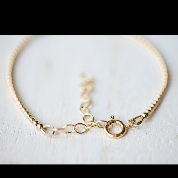 Solid Sterling Silver Colombian Emerald Beaded Bracelet - Picture 2 of 2